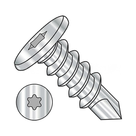 Usa Industrials Self-Drilling Screw, #10-16 x 3/4 in, Plain 18-8 Stainless Steel Pan Head Torx Drive BULK-SCRW-10868